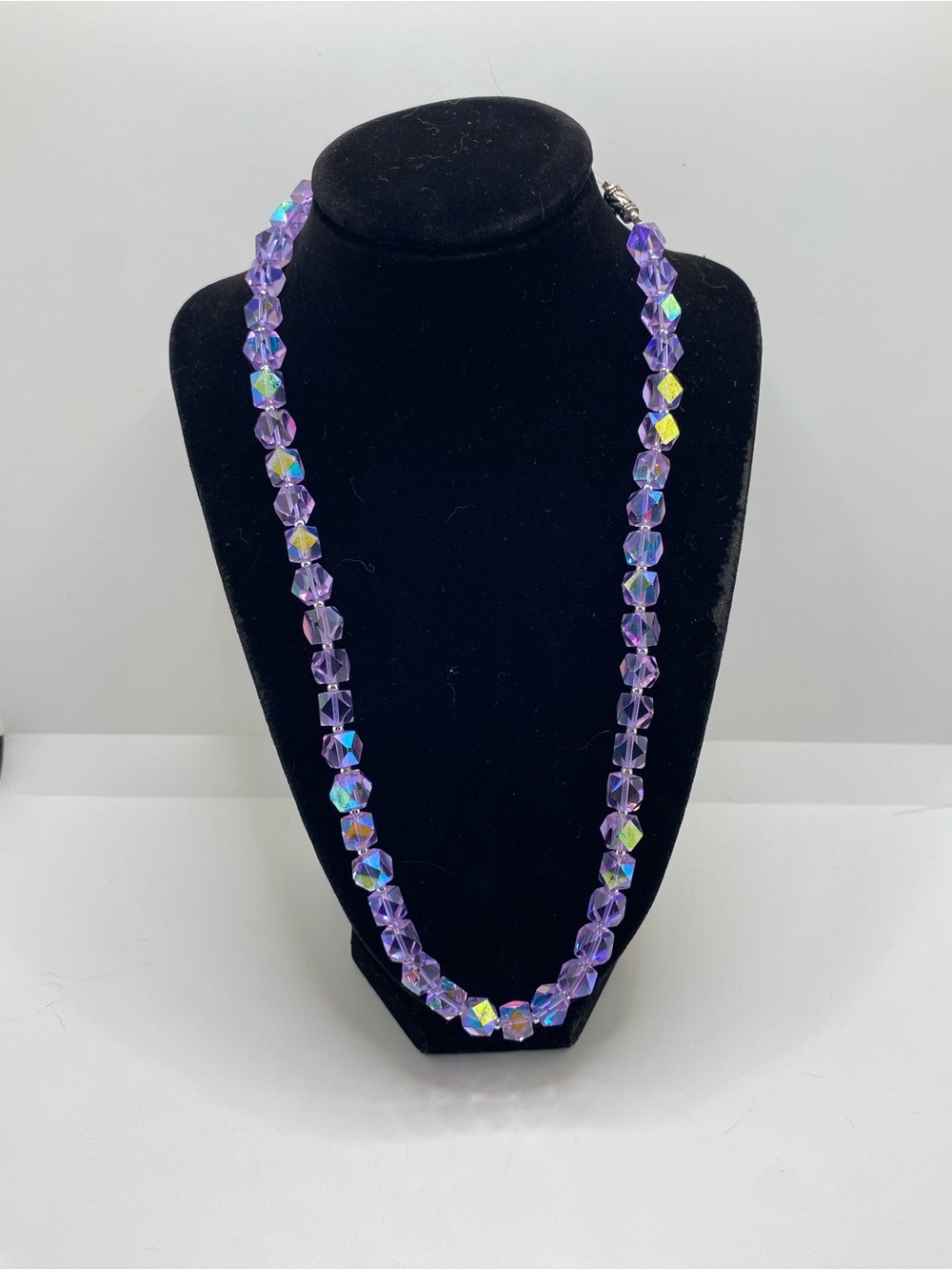 Purple Aurora Crystal Glass Bead Necklace